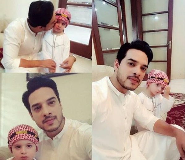 Fatima Effendi and Kanwar Arsalan with their Son on Eid Day