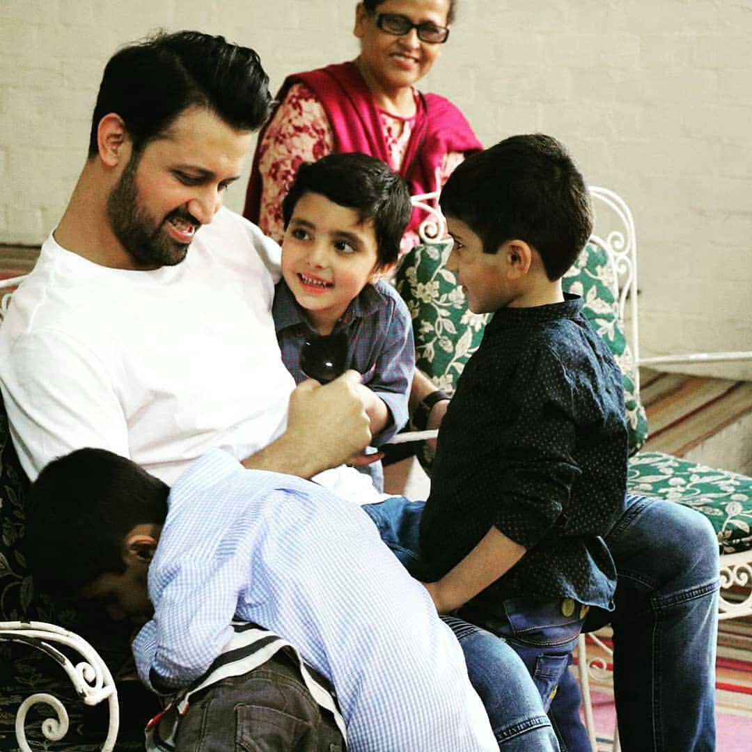 Atif Aslam & Wife Sara Latest Pictures with SOS Village Kids